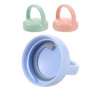 KOMBIUDA 3pcs Leakproof Bottle Caps with Easygrip Portable Handles Screw Cap Replacement for Milk Bottles Fit Travel-Friendly Reusable Lids in Blue Pink Green