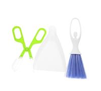 KOMBIUDA 3PCS Mini Dustpan and Small Hand Broom Set for Hamster Guinea Pig Chinchilla Hedgehog Cage Cleaning Portable Lightweight Pet Waste Scooper Tools for Small Animal Supplies