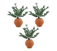 KOMBIUDA 3Pcs Miniature Dollhouse Plants Clay Fabric Tiny Bonsai Model Fake Succulent Ornaments for Fairy Garden Micro Landscape Doll House Decoration