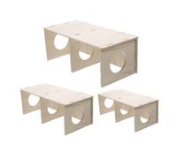KOMBIUDA 3pcs Multi Wooden Hamster Hideout Saving Natural Cabin for Hamsters Guinea Pigs Hedgehogs Small Pets Cozy Private Retreat for Small Animal Enclosures