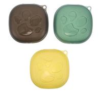 KOMBIUDA 3pcs Multifunctional Cat Paw Pacifier Holder Case Lightweight Material Dustproof Skin-Friendly Soother Storage for Nursery Travel Diaper Bag Organizer in Green Yellow Grey