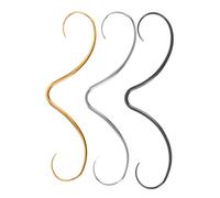 KOMBIUDA 3pcs Mustache Septum Nose Rings Stainless Steel Body Piercing Jewelry with Smooth Polished Finish Small Nose Charms in Silver Black Gold for Men Women