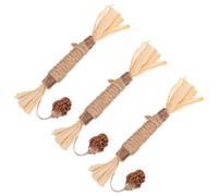 KOMBIUDA 3pcs Natural Matatabi Silvervine Cat Chewing Sticks Teeth Cleaning Interactive Indoor Cat Treats for Kitten Dental Care and Stress Relief