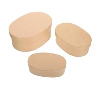 KOMBIUDA 3Pcs Oval Kraft Paper Favor Boxes Decorative Packaging Boxes for Wedding Candies Lightweight and Convenient Containers for Events and Special Occasions