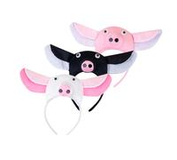 KOMBIUDA 3PCS Pig Cosplay Headbands for Lightweight Animal Ears Hairband for Halloween Party Farm Costume Accessories Boost Social Skills and Confidence