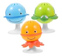 KOMBIUDA 3pcs Rattles Ocean Series Plaything with Suction Cups Music for Early Education and Color Recognition Development Random Color