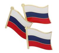 KOMBIUDA 3PCS Russian Flag Metal Lapel Pins Waving Brooch Enamel Coated Patriotic Badge for Hats Clothing Bags Cultural Symbol Accessories for Men Women