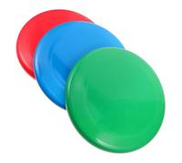 KOMBIUDA 3pcs Team Building Flying Discs for Lawn Beach Camping Competitive Plastic Catching and Throwing Discs in Red Blue Green Outdoor Sports Game for Family Parties Park Activities