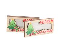 KOMBIUDA 3pcs Wooden Christmas Money Holders Sturdy Xmas Cash Dispensers with Festive Patterns Versatile Card Wallets for Party Favors Business Cards Photos Compact Holiday
