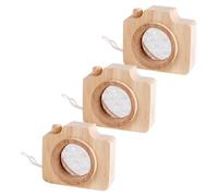KOMBIUDA 3pcs Wooden Kaleidoscope Camera for Paintable Vintage Pretend Play Cameras with Honeycomb Prism Lens Educational Enhancing Visual and Artistic Skills