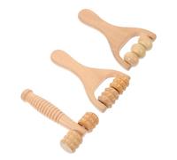 KOMBIUDA 3pcs Wooden Massage Roller Handheld Ergonomic Body Therapy Tools for Foot Shoulder Neck Relaxation Portable Lightweight Massager for Full Body Muscle Relief