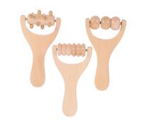 KOMBIUDA 3Pcs Wooden Massage Rollers Set Natural Massager for Neck Shoulders Arms Legs Handheld Tool for Effortless Muscle Relief Portable Back Foot Roller
