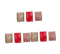KOMBIUDA 3sets Christmas Decorative Ribbon Each Wire Edged Band with Tree Snowflake Star Patterns Durable DIY Wrap Ribbon for Holiday Packaging and Festive Decorations 3rolls*3