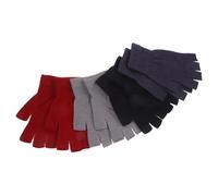 KOMBIUDA 4 Pairs Women S Fingerless Knitted Gloves Warm Winter Half Finger Stretchy Gloves for Outdoor Riding Hiking Running with Comfortable Elastic Fit in Black Burgundy