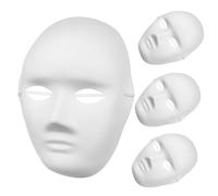 KOMBIUDA 4 Pcs Blank Paintable Paper Masks for Men Costume Masks for DIY Comfortable Adult Multipack for Halloween Christmas Birthday Craft Projects