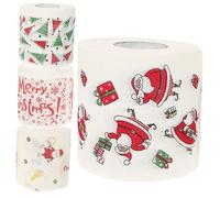 KOMBIUDA 4 Rolls Christmas Printed Toilet Paper Soft Bathroom Tissue Bulk Pack Festive Patterned Toilet Tissues for Holiday Decor and Comfortable Use