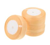 KOMBIUDA 4 Rolls Wide Tulle Ribbon Soft Yarn Ribbon for Birthday Wrapping Wedding Decorative Bows Floral Arrangements DIY Craft Event Decoration Material