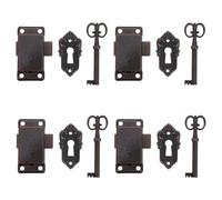 KOMBIUDA 4 Sets Vintage Cabinet Lock with Keys Furniture Replacement Locks for Wardrobes Cupboards Dressers and Retro Hardware for Secure DIY Upgrade