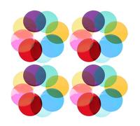 KOMBIUDA 40pcs Ambient Lighting Film: 74mm Round Color Correction Gel Discs - DIY Peel and Stick Light Filter - Overlay for Ceiling Spotlights Mood Lighting