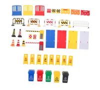 KOMBIUDA 40pcs Mini Traffic Road Signs Playset Plastic Street Signs Traffic Cones Interactive Educational for Portable Learning Fun for Boys