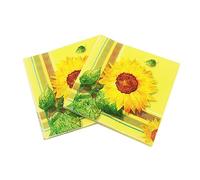 KOMBIUDA 40pcs Paper Napkins Sunflower Design Disposable Dinner Napkins for Party Supplies