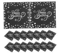 KOMBIUDA 40Pcs Silver Foil Party Napkins Elegant Disposable Paper Napkins for Birthday Decorations Cocktail Dinner Table Supplies Soft Durable for Event Planning