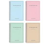 KOMBIUDA 4pcs A5 Spiral Student Notepad Glazed Printing Paper