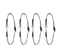 KOMBIUDA 4PCS Adjustable Hockey Bracelets for Men Women Handmade Braided Wristbands with Skin-friendly Wax Rope Lightweight and Weather-resistant Sports Accessories for Hockey Lovers and