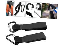 KOMBIUDA 4pcs Baby Stroller Hooks for Prams and Pushchairs, Nylon Multi-Purpose Hanging Clips with Climbing Button Carabiner, Secure Shopping Bag Holder for Parents and Caregivers