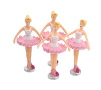 KOMBIUDA 4pcs Ballet Princess Dolls for Music Box Accessories Twirling Dancer Figurines in Pink and White Decorative Keepsake Jewelry Box Ornaments