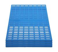 KOMBIUDA 4pcs Blue Plastic Bunny Cage Floor Mats 42x33x1cm Wear-resistant Small Animal Foot Pads with Holes Design for Rabbit and Hamster Cage Bedding