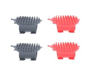 KOMBIUDA 4pcs Cat Face Scratchers Wallmounted Grooming Brush with Dual Function Design Abs Material for Indoor Cats Suitable for Living Room and Balcony Couch Corners