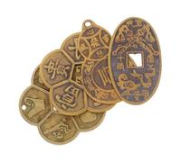 KOMBIUDA 4pcs Chinese Brass Feng Shui Coins Multi Function Divination Props for Wealth and Luck Craftsmanship Cultural Heritage Decor for Feng Shui Applications