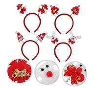 KOMBIUDA 4pcs Christmas Hair Clasp Set for Lightweight Party Headbands with Snowman Reindeer Santa Hat Christmas Tree Elements Comfortable Performance Hair Accessories