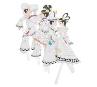 KOMBIUDA 4pcs DIY Chinese Shadow Puppets Kit for Hand-painted Traditional Character Craft Educational Cultural Activity for Family Bonding and Artistic Learning
