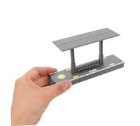 KOMBIUDA 4pcs DIY Railway Station Platform for Plastic Train Building Accessories with Precision Detailing Easy Assembly and Expandable Compatibility for Pretend Play and Educational Use