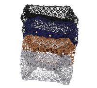 KOMBIUDA 4pcs Faux Pearl Lace Headbands Set Comfortable Elastic Hair Accessories for Women for Daily Wear Yoga and Parties Soft Materials for Hair Protection and Style