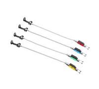 KOMBIUDA 4pcs Fishing Bite Alarm with Silent No Light Swingers and Chain Tensioner Quick-install Portable Carp Fishing Rod Indicators for Anglers