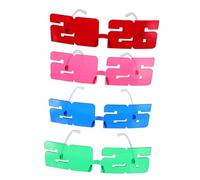 KOMBIUDA 4pcs Glasses Fun Party Eyewear for Year's Eve Celebrations Bright Photo Props Reliable Plastic Retro Design for Memorable Moments