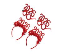 KOMBIUDA 4PCS Glitter Year Eve Glasses and Tinsel Headbands Festive Holiday Party Accessories with Eye Catching Numbers Comfortable Fit for Christmas and Year Celebrations