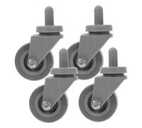 KOMBIUDA 4pcs Heavy Duty Rubber Mop Bucket Wheels with Stainless Steel Spring-loaded Threaded Stem Swivel Casters for Trash Can Dolly Replacement Secure Furniture Castor Wheels