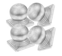 KOMBIUDA 4pcs Metal Fence Post Caps Square Guardrail Covers Weather-resistant Iron Protector for Garden Posts Stable Practical