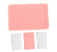 KOMBIUDA 4pcs Miniature Dollhouse Carpets Soft Fluffy Rugs for Bedroom Living Micro World Dollhouse Accessories Play Portable Tiny Furry Rugs for DIY Holiday and Winter Scene Decoration