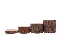 KOMBIUDA 4pcs Natural Wood Tree Stump Hamster for Small Animal Habitat Miniature Log Slices Safe Climbing and Exploration Accessories for Hamster Cage Decor