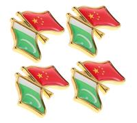 KOMBIUDA 4pcs Pakistan China Friendship Metal Lapel Pins Brooches with Secure Pin Back for Clothes Hats Backpacks Cultural Symbolism Accessory