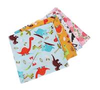 KOMBIUDA 4Pcs Pet Bandana with Lovely Peach and Dinosaur Patterns Comfortable Triangle Scarves for Dogs and Cats Soft Skin Friendly Material Stylish Summer Pet Accessories