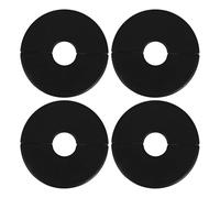 KOMBIUDA 4pcs Pipe Collar Covers: Split Flange for 15-16mm Water Plumbing - Black Radiator Pipe Hole Cover for Concealing Exposed Piping in Home Interior and Event Settings