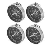 KOMBIUDA 4pcs Portable Keychain Compass Set Aluminum Alloy Navigation Tool for Camping Hiking Outdoor Sports and Travel Survival Gear