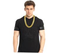 KOMBIUDA 4pcs Punk Style Hip Hop Necklace for Men Decorative Male Jewelry Shining Faux Gold Chain Lightweight Plated Thick Chain Boys Accessory