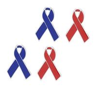 KOMBIUDA 4pcs Red Ribbon Alloy Brooch for World Day Awareness Pins for Clothing Accessories Support Charity and Advocacy Creative Souvenir Jewelry